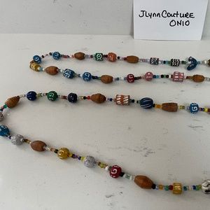 African Trade beads necklace 2 pc, Ethnic bead 2 necklaces NEW